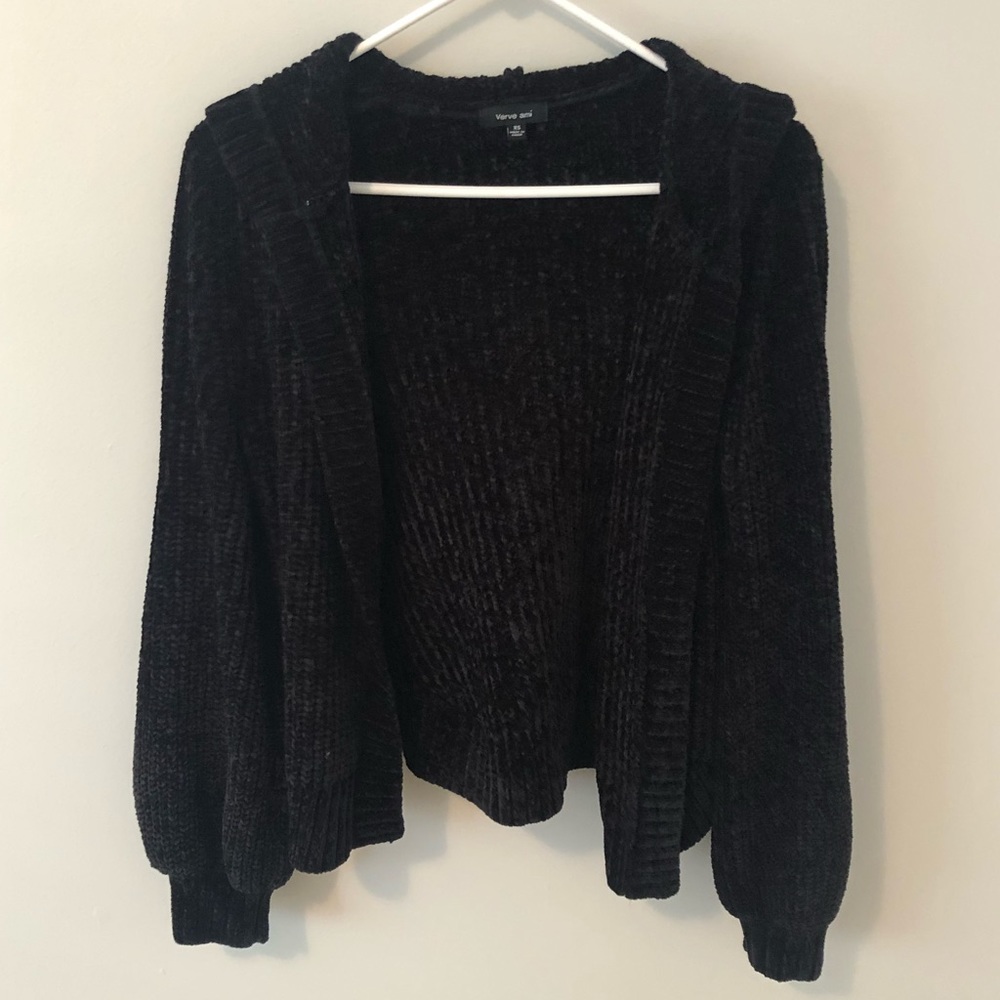 Chenille Hooded Cardigan